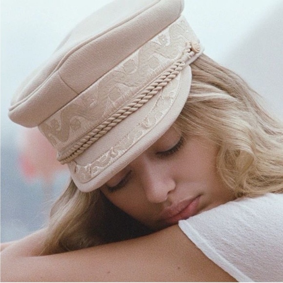 NWT Lack of Color Riviera Cap In Cream & Gold Size Medium 57 cm main image 6